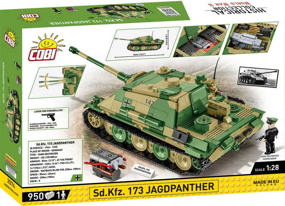 Cobi Klocki Historical Collection WWII Sd.Kfz.173 Jagdpanther 950 klocki