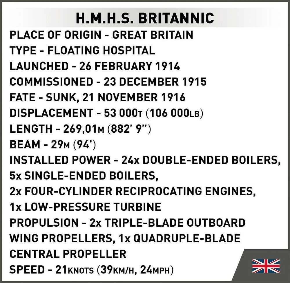 COBI HMHS Britannic laivo konstruktorius 1:700, 636 detalių