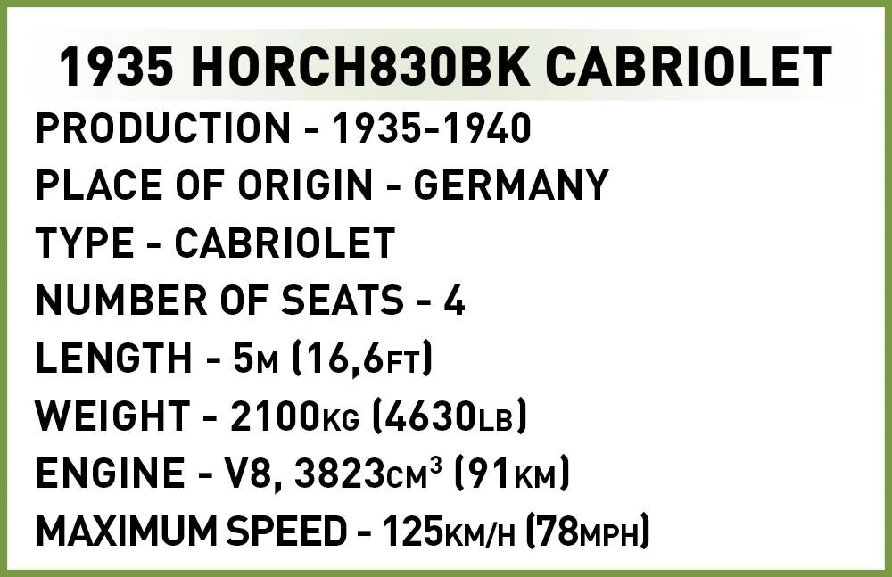 Cobi Horch830BK kabrioletas
