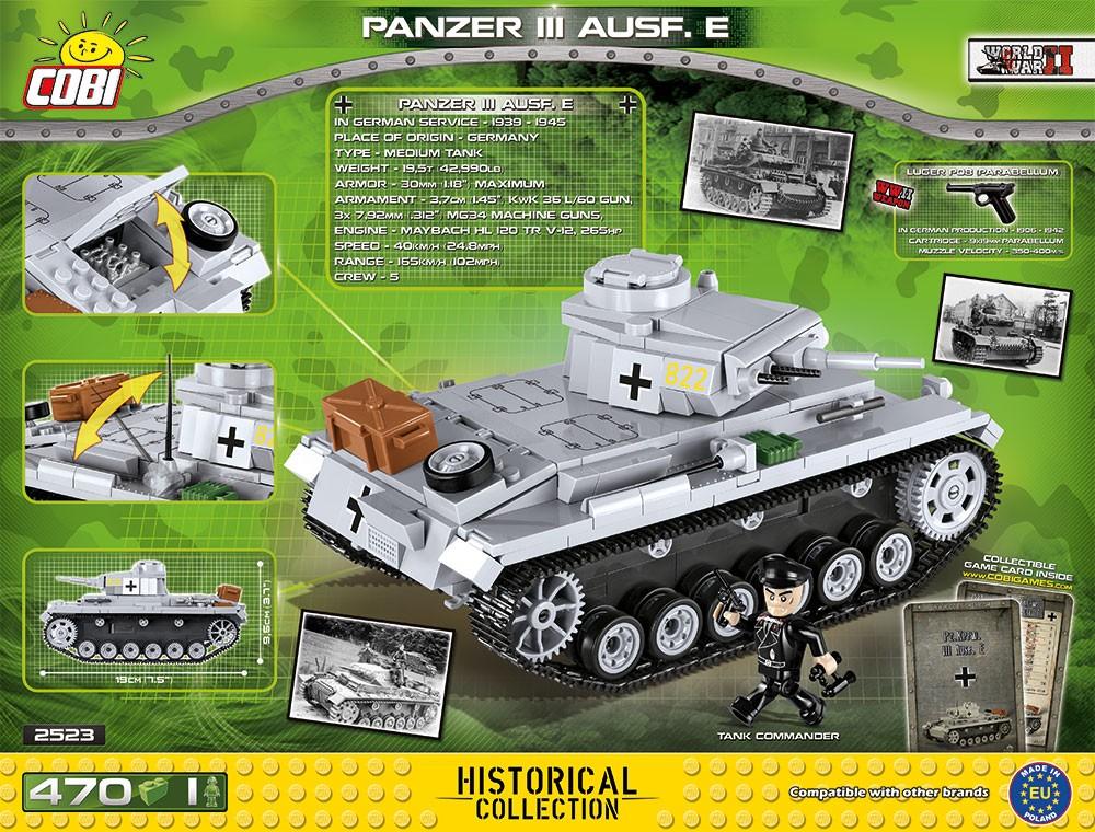 COBI SMALL ARMY 2523 PZKPFW III AUSF.E 475 KL.