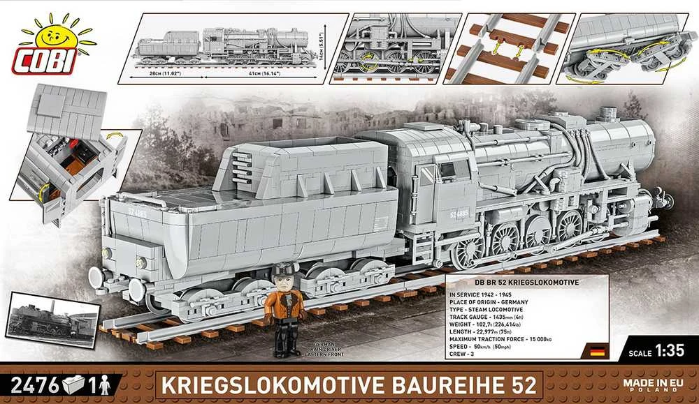 COBI TRAINS Kriegslokomotive Baureihe 52 2400 6281
