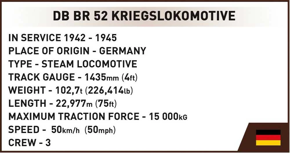 COBI TRAINS Kriegslokomotive Baureihe 52 2400 6281
