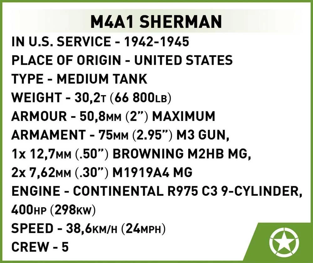 Cobi Klocki M4A1 Sherman 663 blokai
