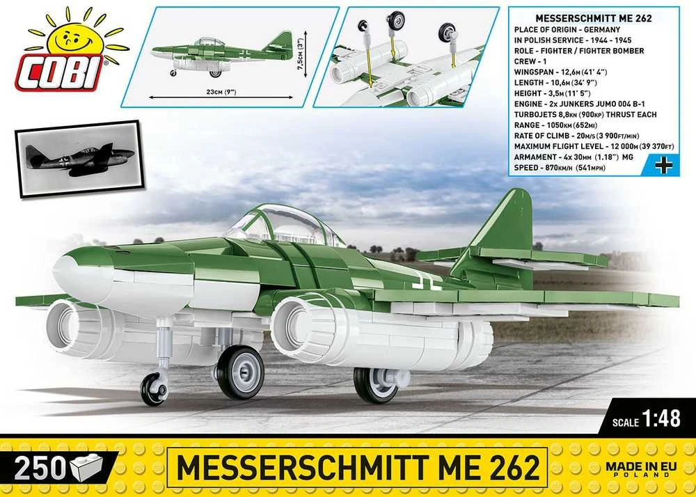 COBI 5881 istorinė kolekcija Antrojo pasaulinio karo Messerschmitt Me 262 naikintuvas