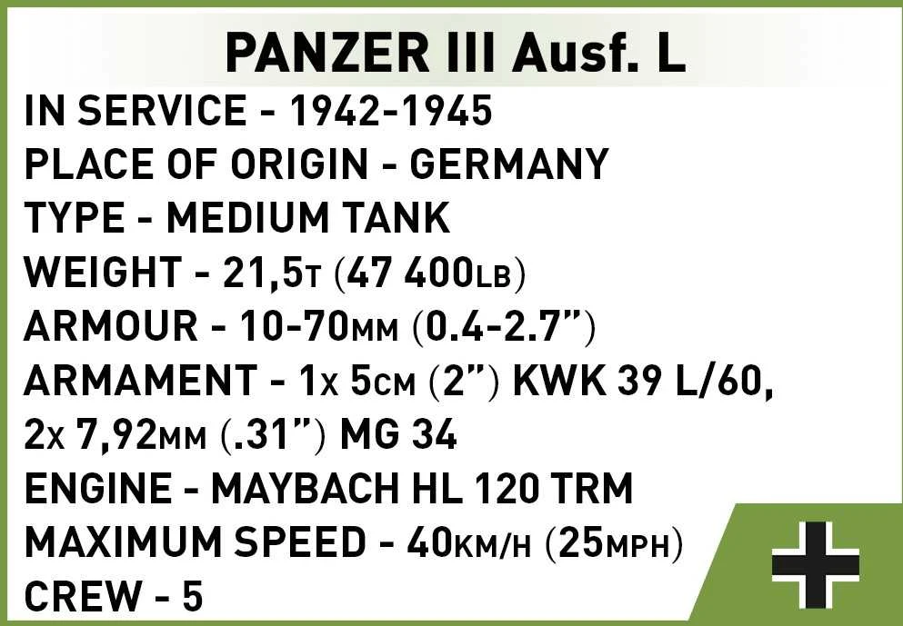 COBI HC Antrojo pasaulinio karo Panzer III tankas 82kl 3090