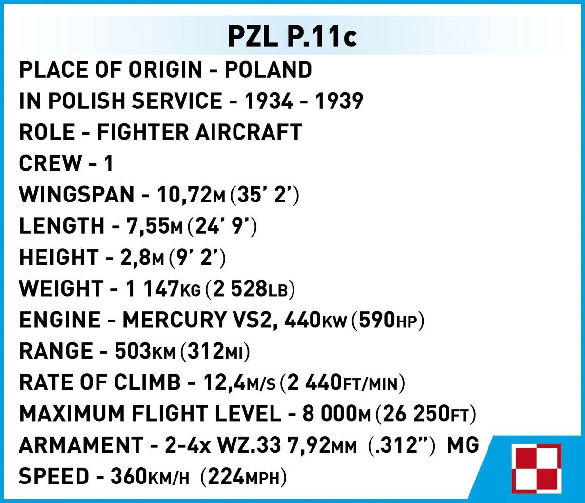 Konstruktorius naikintuvas PZL P.11c Cobi