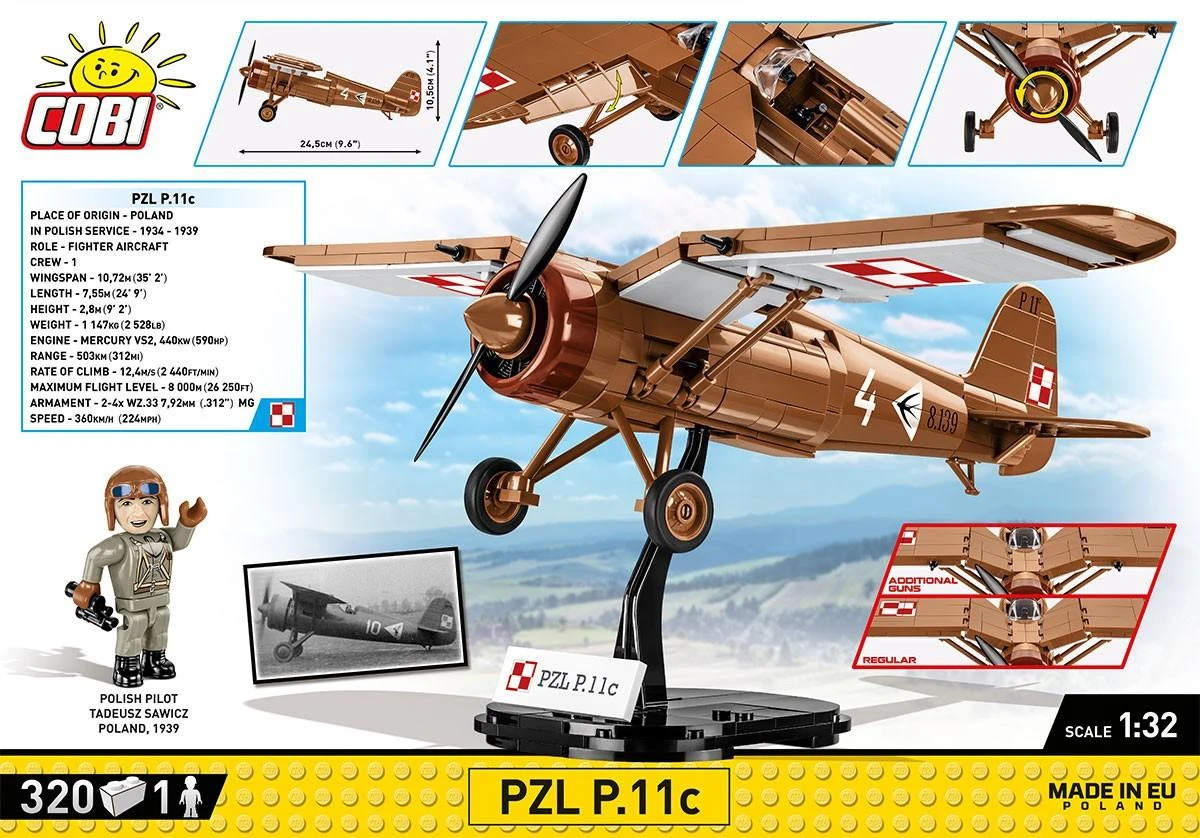 Konstruktorius naikintuvas PZL P.11c Cobi