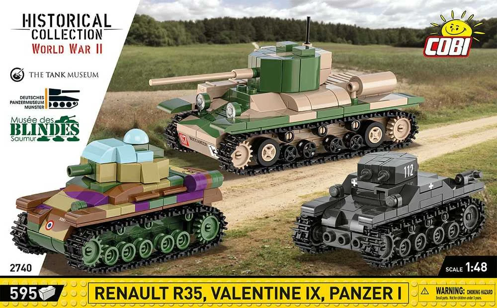 Cobi Klocki Renault R35 - Valentine IX - Panzer I