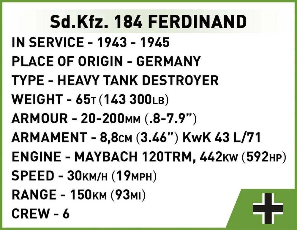 Cobi Klocki Sd.Kfz. 184 Ferdinand Pads