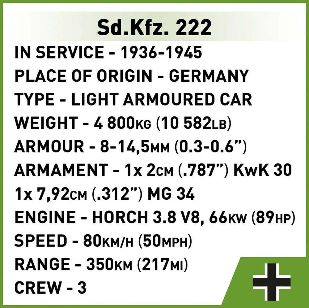 Cobi Sd.Kfz. 222 modelio konstravimo rinkinys