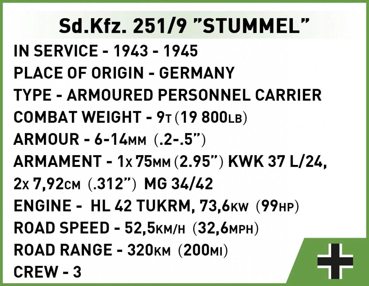 COBI - Konstruktorius Sd.Kfz. 251/9 Stummel, 1/35, 2283