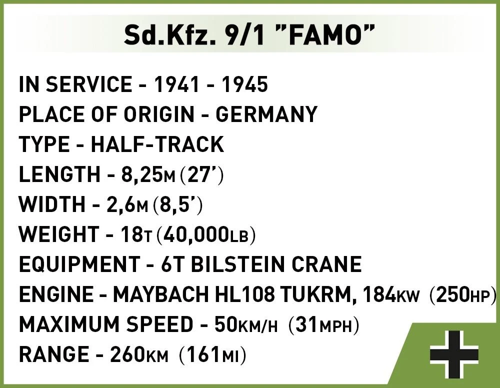 Cobi Plytos Sd.Kfz. 9/1 šlovė