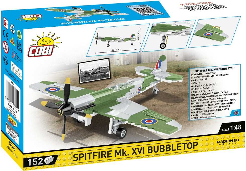 Cobi 5865 britų supermarinas Spitfire Mk. XVI