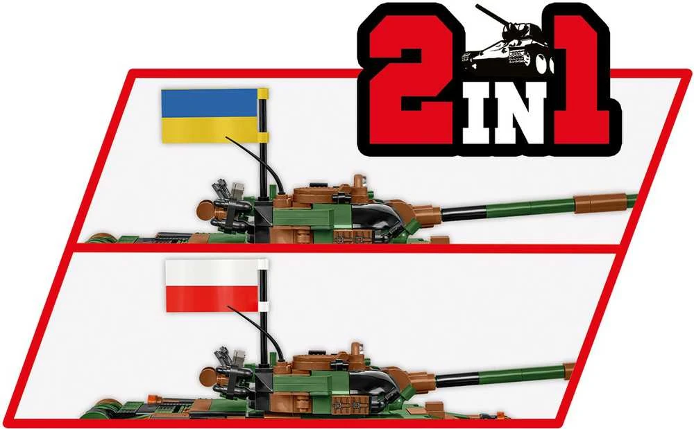 COBI 2624 Ginkluotųjų pajėgų T-72M1R tankas (PL/UA) 724 blokai