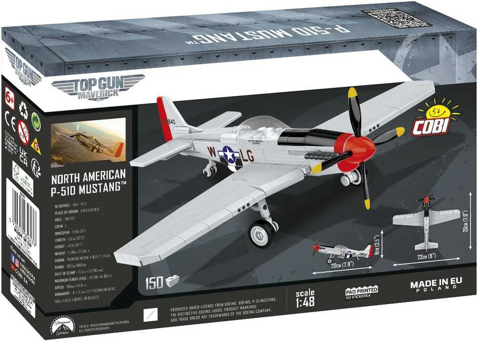 COBI P-51D Mustang lėktuvo konstruktorius 1:48, 150 detalių (5847)