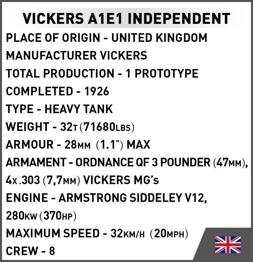 COBI 2990 Vickers A1E1 nepriklausomas bakas BLOCKI