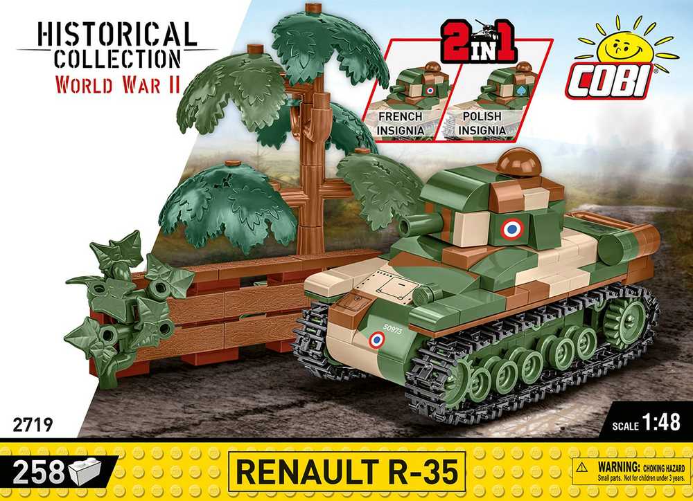 Maketas - COBI - RENAULT R-35 - Plastikas - Vaikams nuo 6 metų - Interjeras