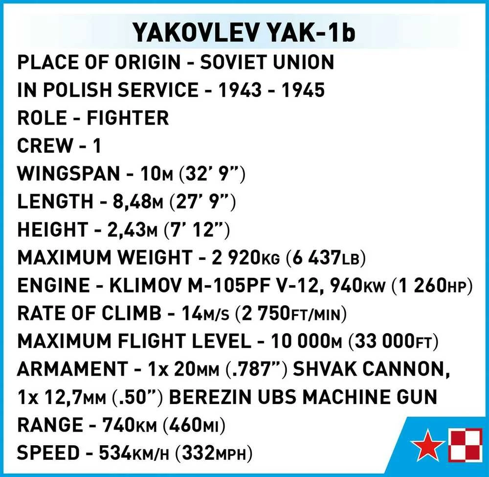 Surenkamas modelis Yakovlev YAK-1B Cobi, 5863, 142 d.