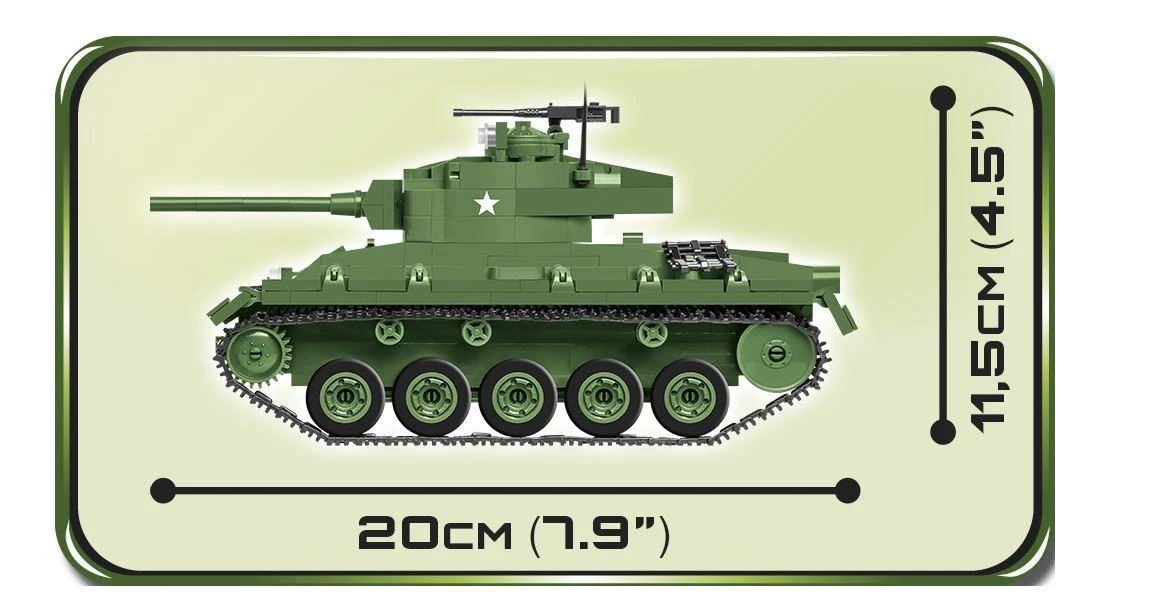 COBI M24 Chaffee tanko konstruktorius, 590 det., mastelis 1:28
