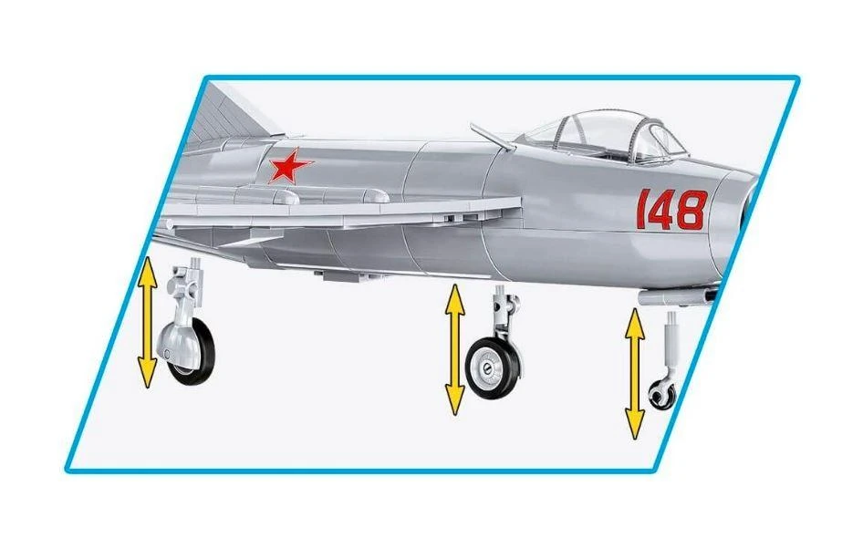 Code COBI 2416 istorinė kolekcija Korėjos karas Korėjos karo naikintuvas MIG-15 NATO KODAS "FAGOT" 504 kaladėlės