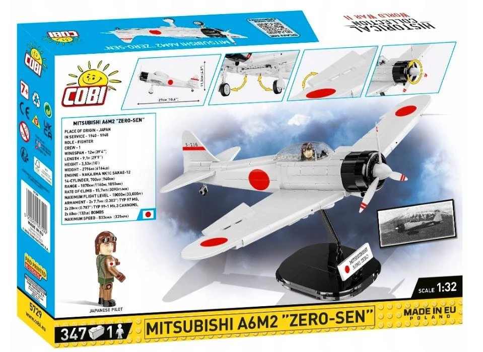 Cobi Klocki „Mitsubishi A6M2“ nulinio jutiklio pagalvėlės