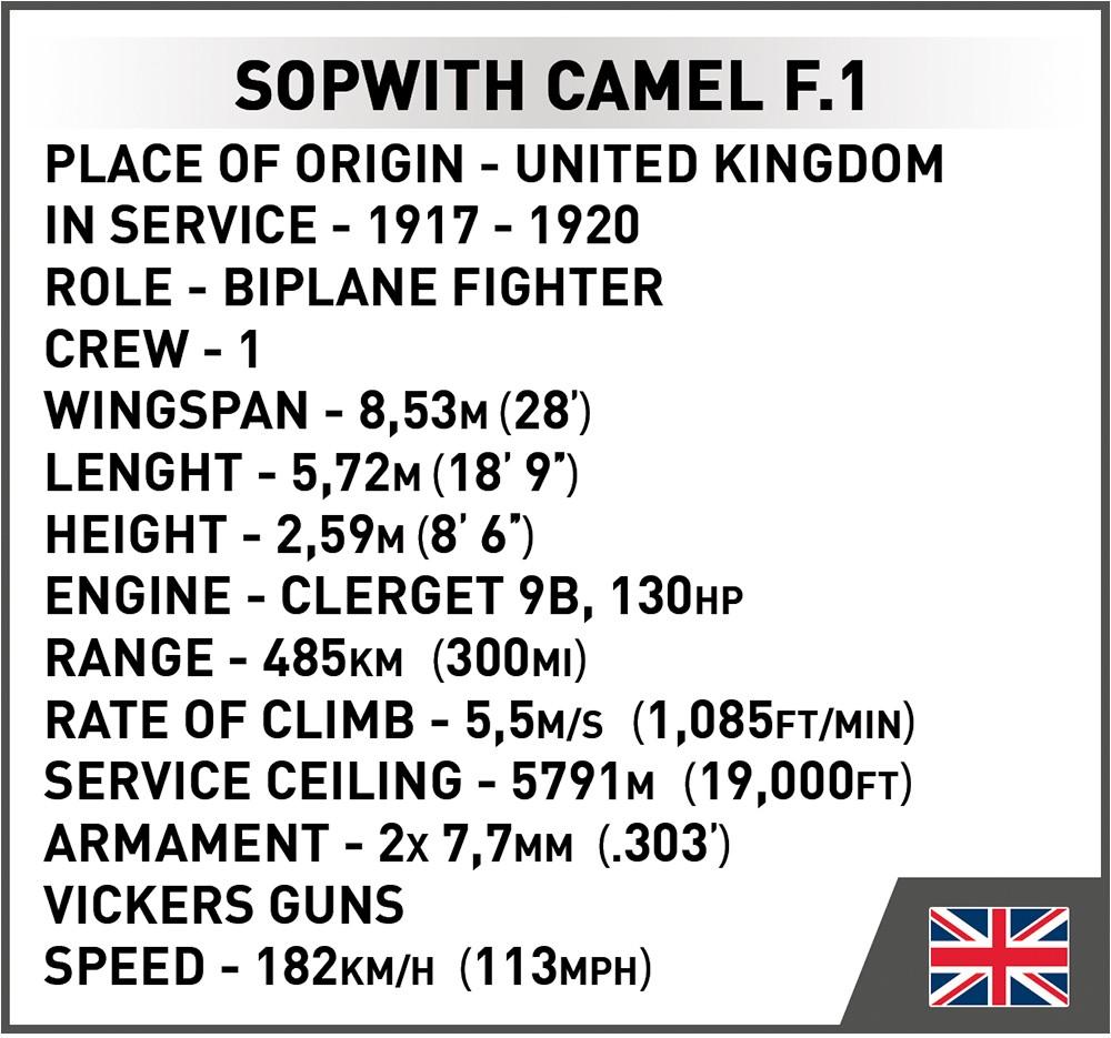 Surenkamas modelis Sopwith F.1 Camel Cobi, 2987, 176 d.