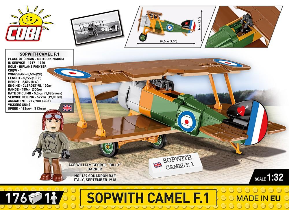 Surenkamas modelis Sopwith F.1 Camel Cobi, 2987, 176 d.