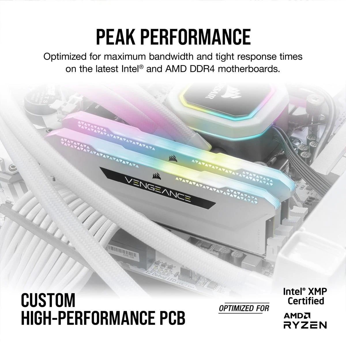 RAM Corsair Vengeance RGB Pro SL Baltas 16GB [2x8GB 3200MHz DDR4 CL16 DIMM]