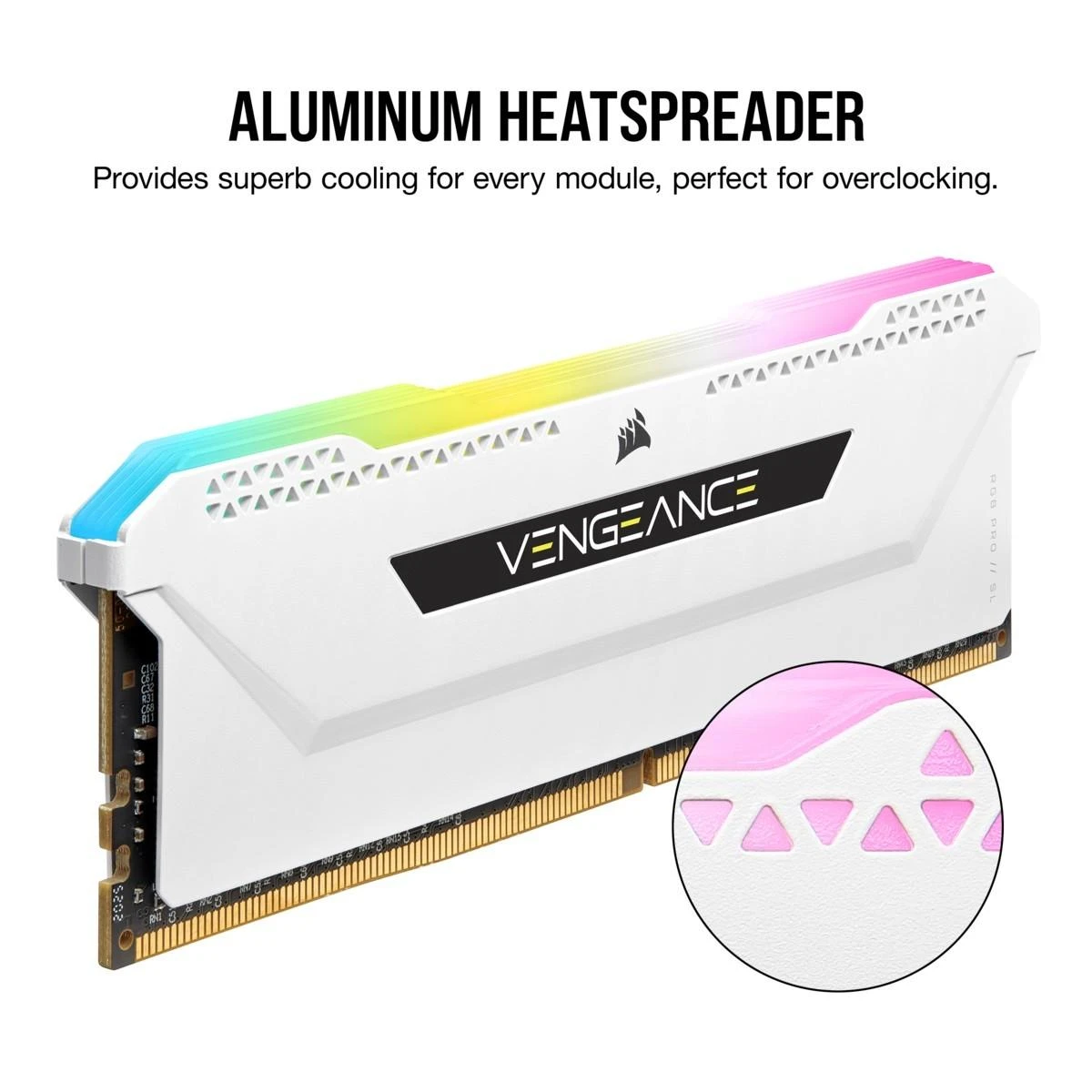 RAM Corsair Vengeance RGB Pro SL Baltas 32GB [2x16GB 3200MHz DDR4 CL16 DIMM]