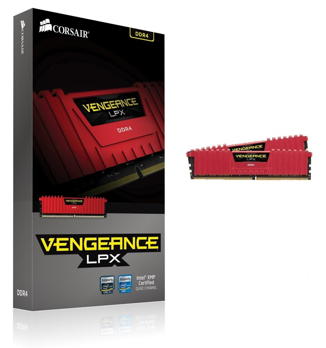 Corsair DDR4 Vengeance LPX 16GB / 2666(2*8GB) CL16-18-18-35 RED 1,20V XMP  2.0 Žema kaina | Varle.lt
