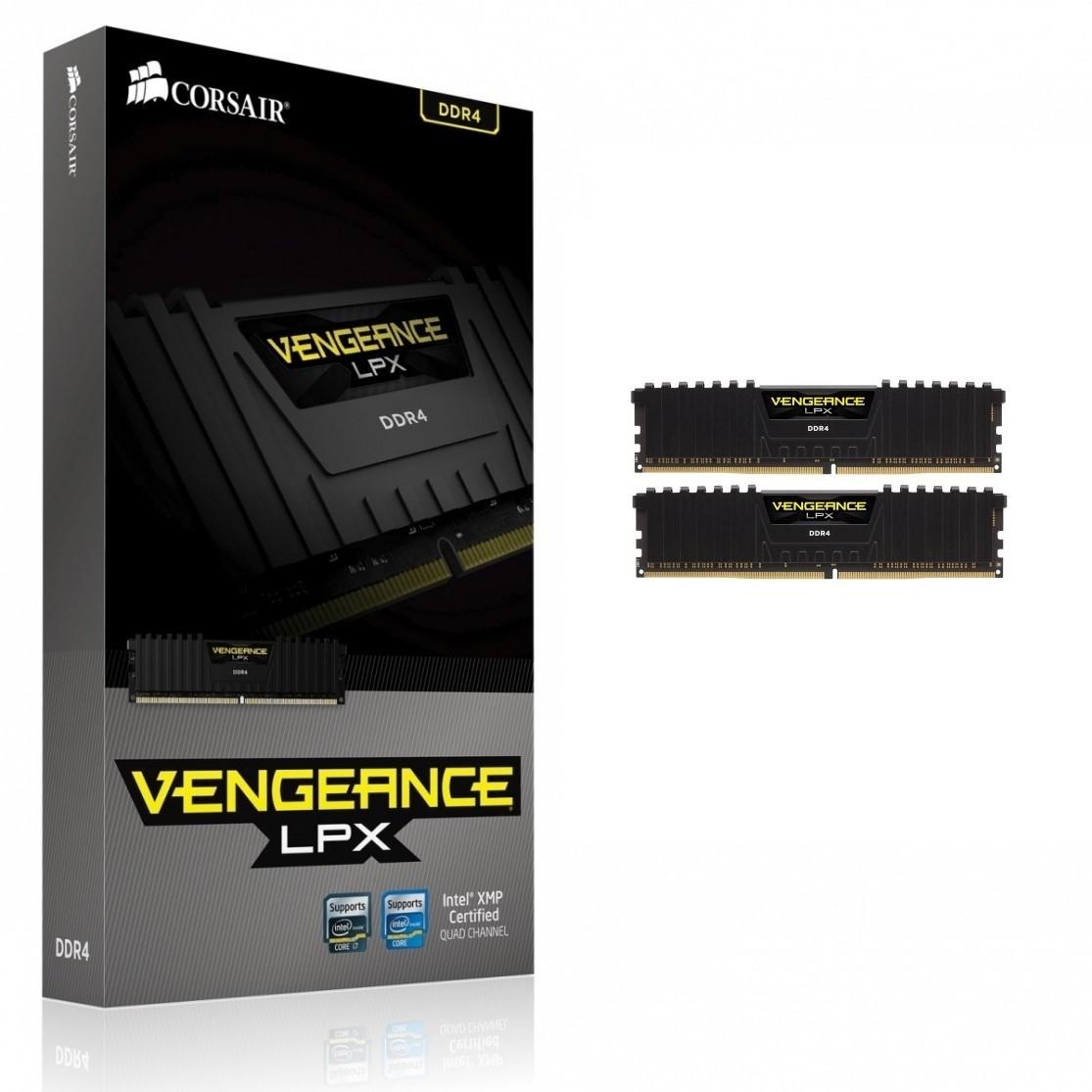 RAM CORSAIR DDR4 2666MHz 32GB Kit 2x16GB Vengeance LPX Juodas Skylake 1.2V XMP2.0