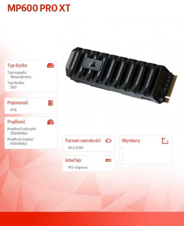 Corsair Force Series MP600 PRO XT M.2 Gen4 PCIe X4 NVMe 8TB