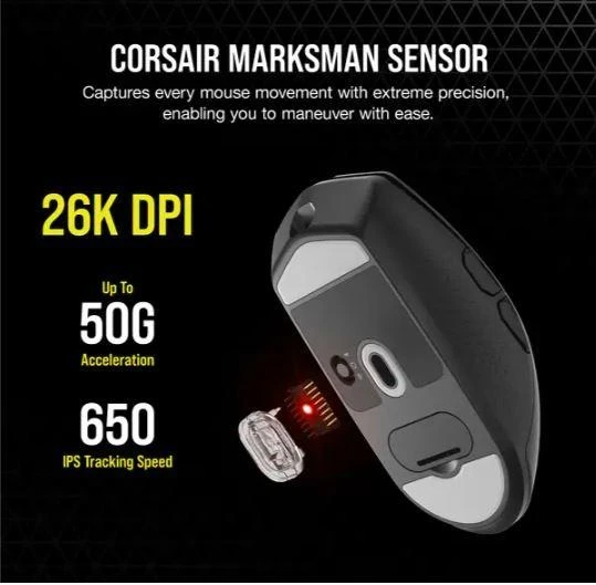 Corsair | Pelė žaidimams | KATAR ELITE | su laidu/wireless | Juodas