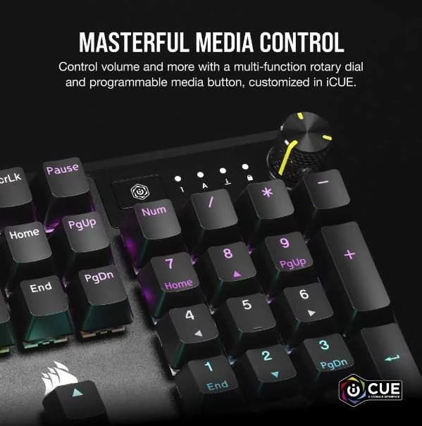 CORSAIR K70 RGB CORE Mechaninė klaviatūra žaidimams RGB LED pašvietimas CORSAIR Linear Raudona Juodas
