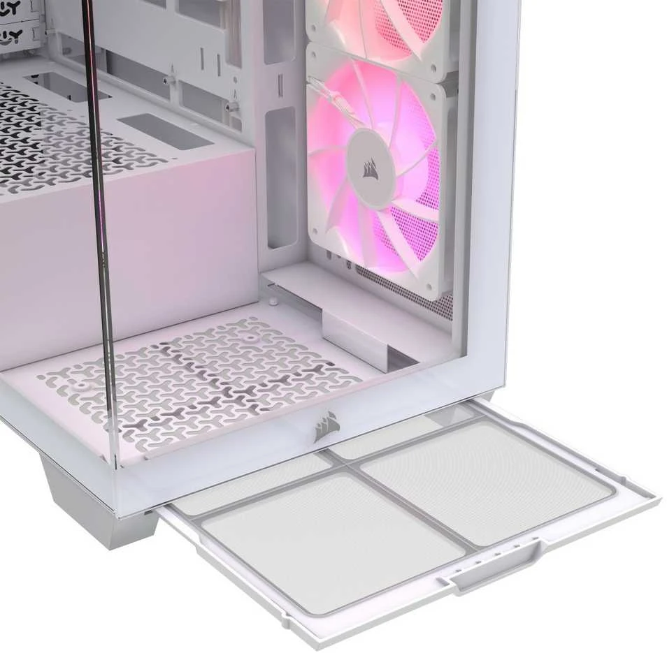 CORSAIR iCUE LINK 3500X RGB grūdinto stiklo vidutinio bokšto kompiuterio dėklas Baltas