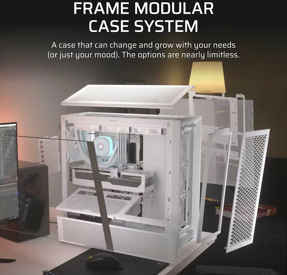 „Corsair“ kompiuterio korpusas | „Frame 4000D RS Modular“ | „Baltas“ | „Mid Tower“