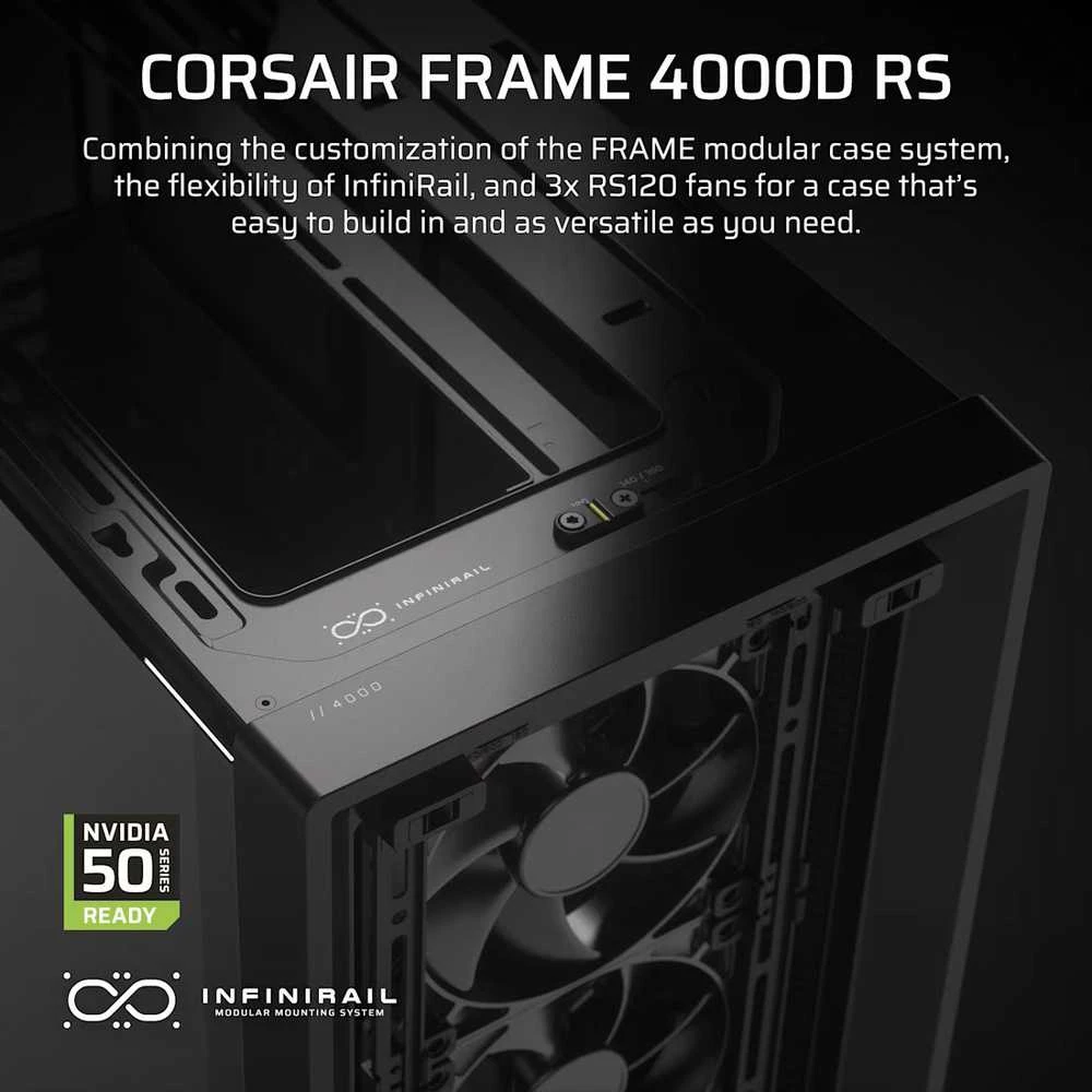 „Corsair“ kompiuterio korpusas | „Frame 4000D RS Modular“ | Juodas | Vidutinio dydžio bokštas