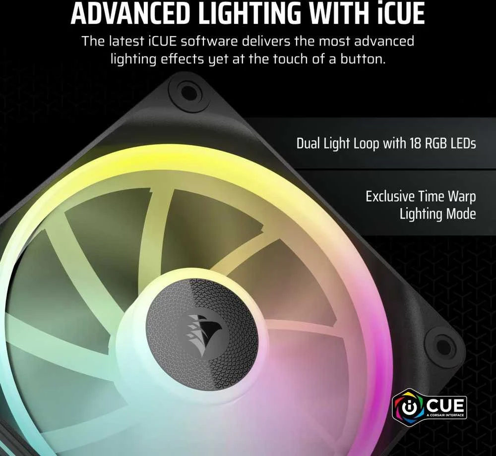 Corsair iCUE Link LX120 RGB, PWM korpuso ventiliatorius – 120mm, juodos spalvos