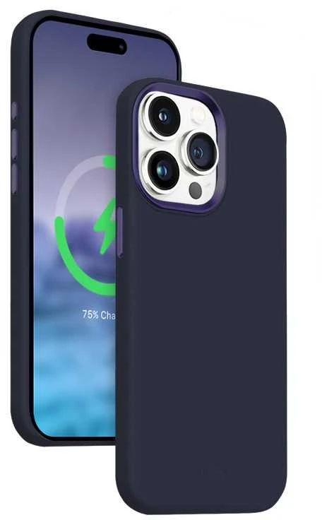 Crong Color Cover LUX Magnetic - Dėklas iPhone 15 Pro Max MagSafe (tamsiai mėlyna)