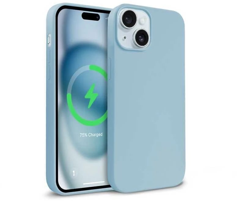 Crong Color Cover Magnetic – dėklas, skirtas iPhone 15 MagSafe (mėlynas)