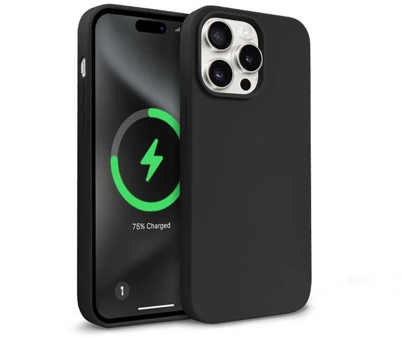 Crong Color Cover Magnetic - Dėklas iPhone 15 Pro Max MagSafe (juoda)