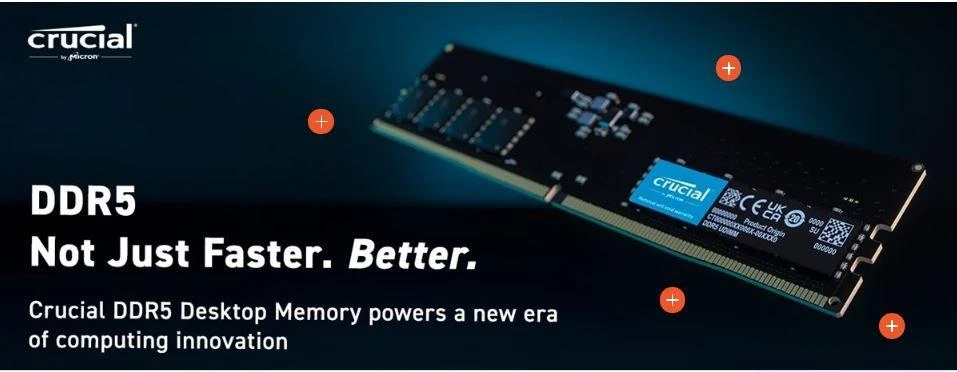 RAM Crucial 32GB [1x32GB 4800MHz DDR5 CL40 DIMM]