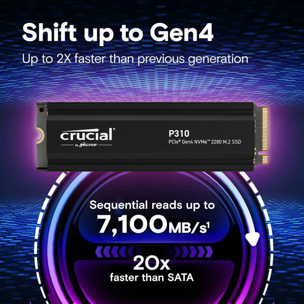 „Crucial P310 M.2 PCIe 4.0 NVMe 2TB“ aušintuvas