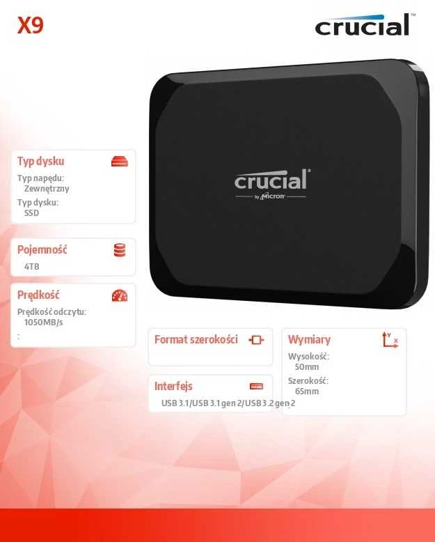 Kietasis diskas Crucial X9 SSD 4TB