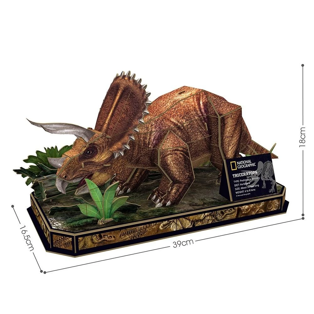 CUBIC FUN National Geographic 3D dėlionė „Triceratopsas“