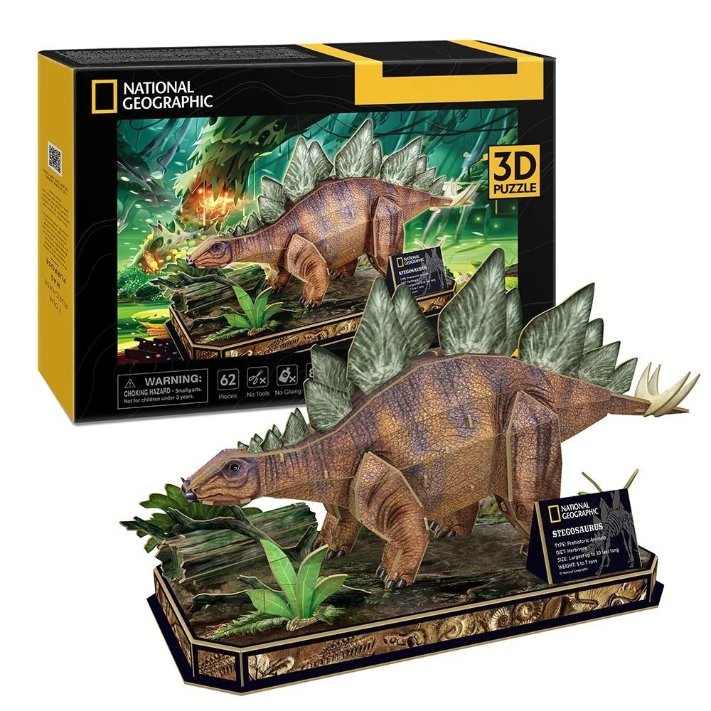 CUBIC FUN National Geographic 3D dėlionė „Stegozauras“