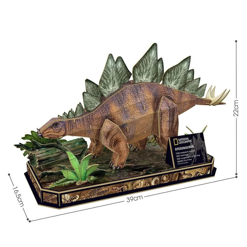 CUBIC FUN National Geographic 3D dėlionė „Stegozauras“