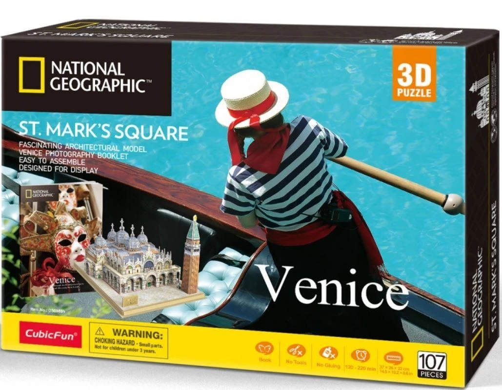 CUBICFUN 3D dėlionė iš serijos „National Geographic“ - „Šv. Marko aikštė“ aprašymas - Prekės nuotrauka