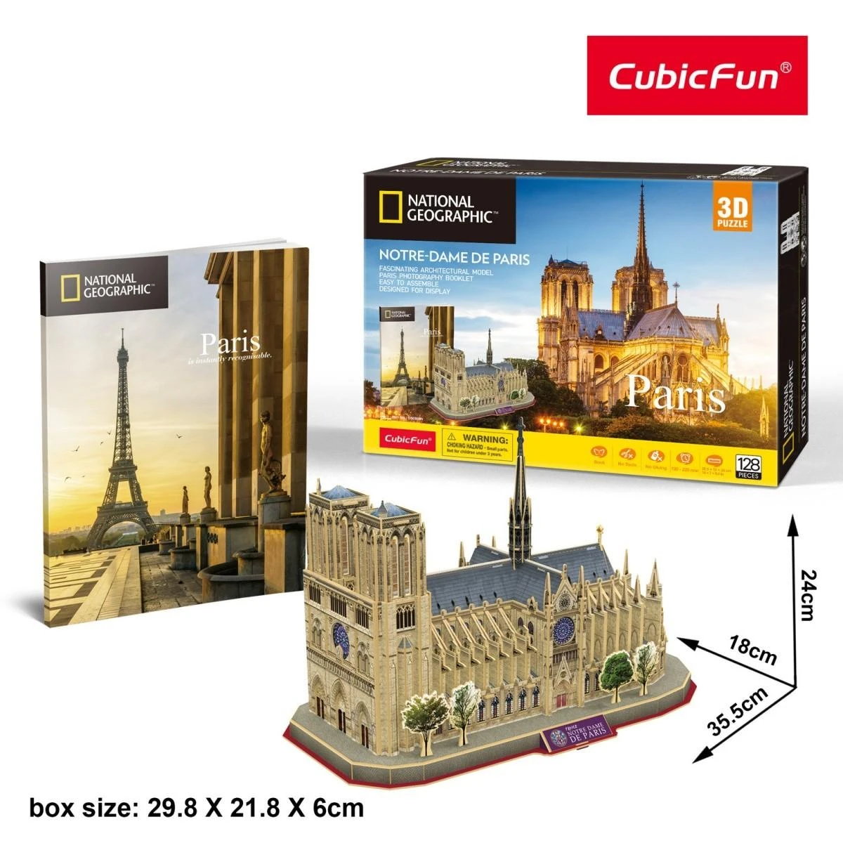 CUBICFUN 3D dėlionė iš serijos „National Geographic“ - „Noterdamo katedra“
