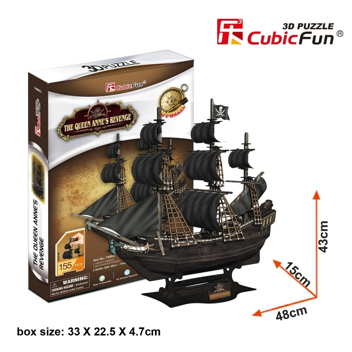 CUBICFUN 3D dėlionė „Laivas Karalienė Ana“